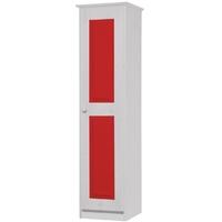 Verona Whitewash Pine and Red 1 Door Wardrobe