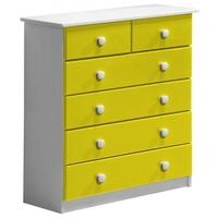 Verona Whitewash Pine and Lime 4+2 Chest of Drawer