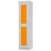 Verona Whitewash Pine and Orange 1 Door Wardrobe