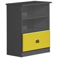 Verona Gela Graphite Pine and Lime 1 Drawer 2 Shelves Bedside Cabinet