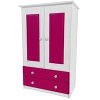 Verona Whitewash Pine and Fuchsia Tall Boy with 2 Drawer