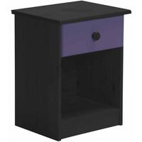 Verona Graphite Pine and Lilac 1 Drawer Bedside Cabinet