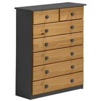 Verona Graphite Pine and Antique 5+2 Chest of Drawer