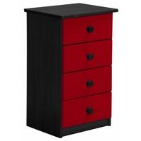 Verona Graphite Pine and Red 4 Chest of Drawer