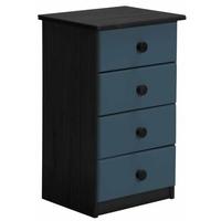 verona graphite pine and blue 4 chest of drawer