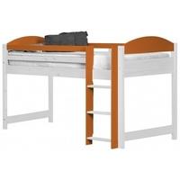 Verona Maximus Whitewash Pine and Orange 3ft Mid Sleeper Bed