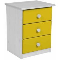 Verona Whitewash Pine and Lime 3 Drawer Bedside Cabinet