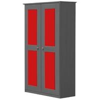 Verona Graphite Pine and Red 2 Door Wardrobe