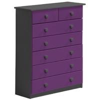 Verona Graphite Pine and Lilac 5+2 Chest of Drawer