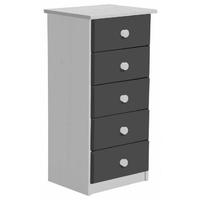 verona whitewash pine and graphite 5 chest of drawer