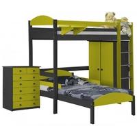 Verona Maximus Graphite Pine and Lime L Shape High Sleeper Bed Set 2