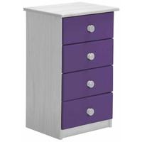 Verona Whitewash Pine and Lilac 4 Chest of Drawer