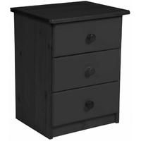 Verona Graphite Pine 3 Drawer Bedside Cabinet