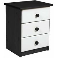 verona graphite pine and white 3 drawer bedside cabinet