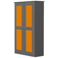 verona graphite pine and orange 2 door wardrobe