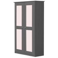 verona graphite pine and pink 2 door wardrobe