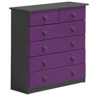 Verona Graphite Pine and Lilac 4+2 Chest of Drawer