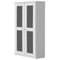 Verona Whitewash Pine and Graphite 2 Door Wardrobe