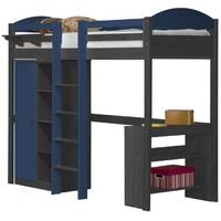 verona maximus graphite pine and blue with central ladder high sleeper ...