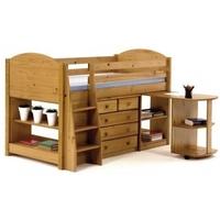 Verona Antique Pine 3ft Mid Sleeper Bed Set 1