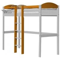 Verona Maximus Whitewash Pine and Orange with Central Ladder High Sleeper Bed