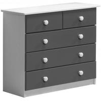 Verona Whitewash Pine and Graphite 3+2 Chest of Drawer