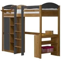 verona maximus antique pine and graphite with central ladder high slee ...