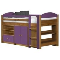 verona maximus antique pine and lilac 3ft mid sleeper bed set 2