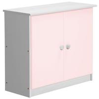 Verona Ribera Whitewash Pine and Pink Cupboard