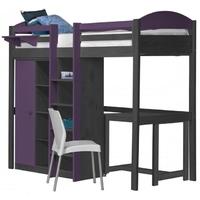 Verona Maximus Graphite Pine and Lilac with Central Ladder High Sleeper Bed Set 2