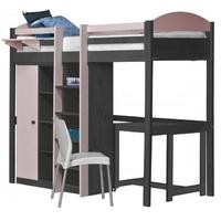 verona maximus graphite pine and pink with central ladder high sleeper ...