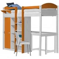 Verona Maximus Whitewash Pine and Orange with Central Ladder High Sleeper Bed Set 2