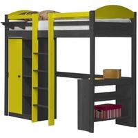 Verona Maximus Graphite Pine and Lime with Central Ladder High Sleeper Bed Set 1