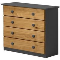 Verona Graphite Pine and Antique 4 Wide Chest of Drawer