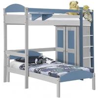 Verona Maximus Whitewash Pine and Baby Blue L Shape High Sleeper Bed Set 1