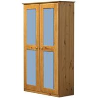 Verona Antique Pine and Baby Blue 2 Door Wardrobe