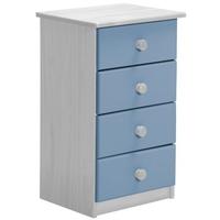 verona whitewash pine and baby blue 4 chest of drawer