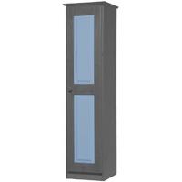 verona graphite pine and baby blue 1 door wardrobe