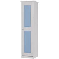 Verona Whitewash Pine and Baby Blue 1 Door Wardrobe