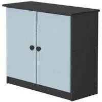 Verona Ribera Graphite Pine and Baby Blue Cupboard