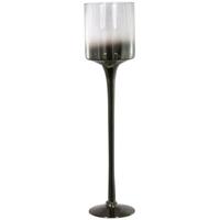 venice smoked glass goblet candle holder large set of 6