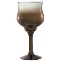 venice copper smoked glass ellipse candle holder small