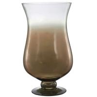 Venice Copper Smoked Glass Hurricane Candle Holder