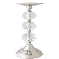 Venice Clear Cut Glass Candle Holder on Chrome Base - Large (Set of 6)