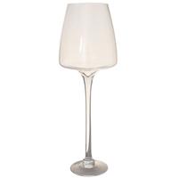 venice clear wine glass candle holder large