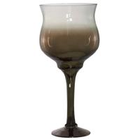Venice Copper Smoked Glass Ellipse Candle Holder