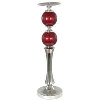 Venice Blossom Red Pearl Candlestick - Large (Set of 4)