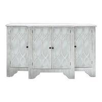 Vermont Mirrored 4 Door Sideboard, Washed Ash