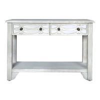 Vermont Mirrored 2 Drawer Console Table, Washed Ash