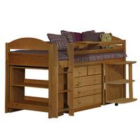 Verona Designs Midsleeper Antique + Desk + 3 + 2 Chest + Bookcase